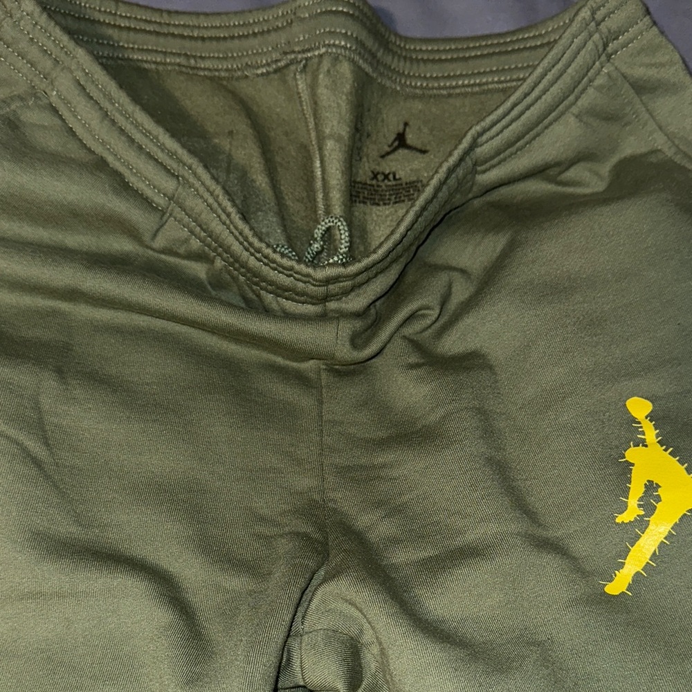 Jordan Olive Pants with Yellow Logo